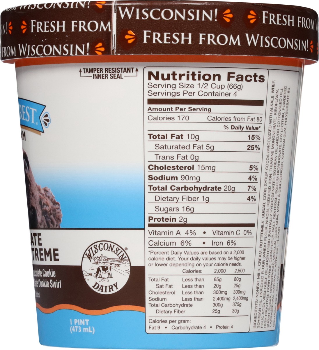 slide 10 of 14, Cedar Crest Chocolate Cookie Extreme Ice Cream 1 pt, 1 pint