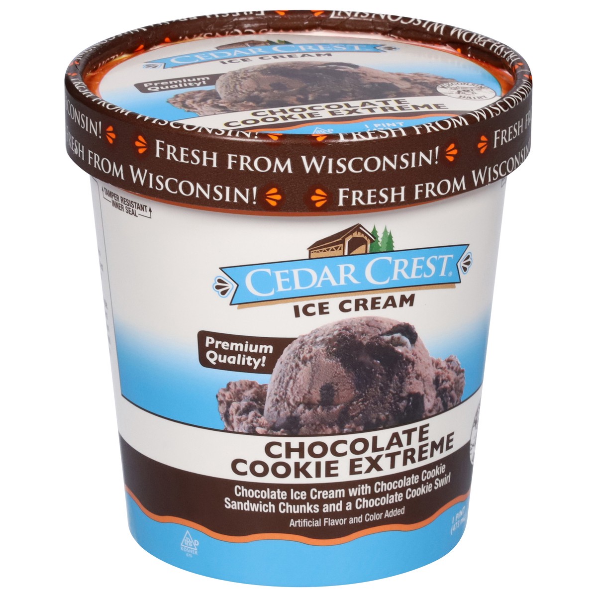 slide 8 of 14, Cedar Crest Chocolate Cookie Extreme Ice Cream 1 pt, 1 pint