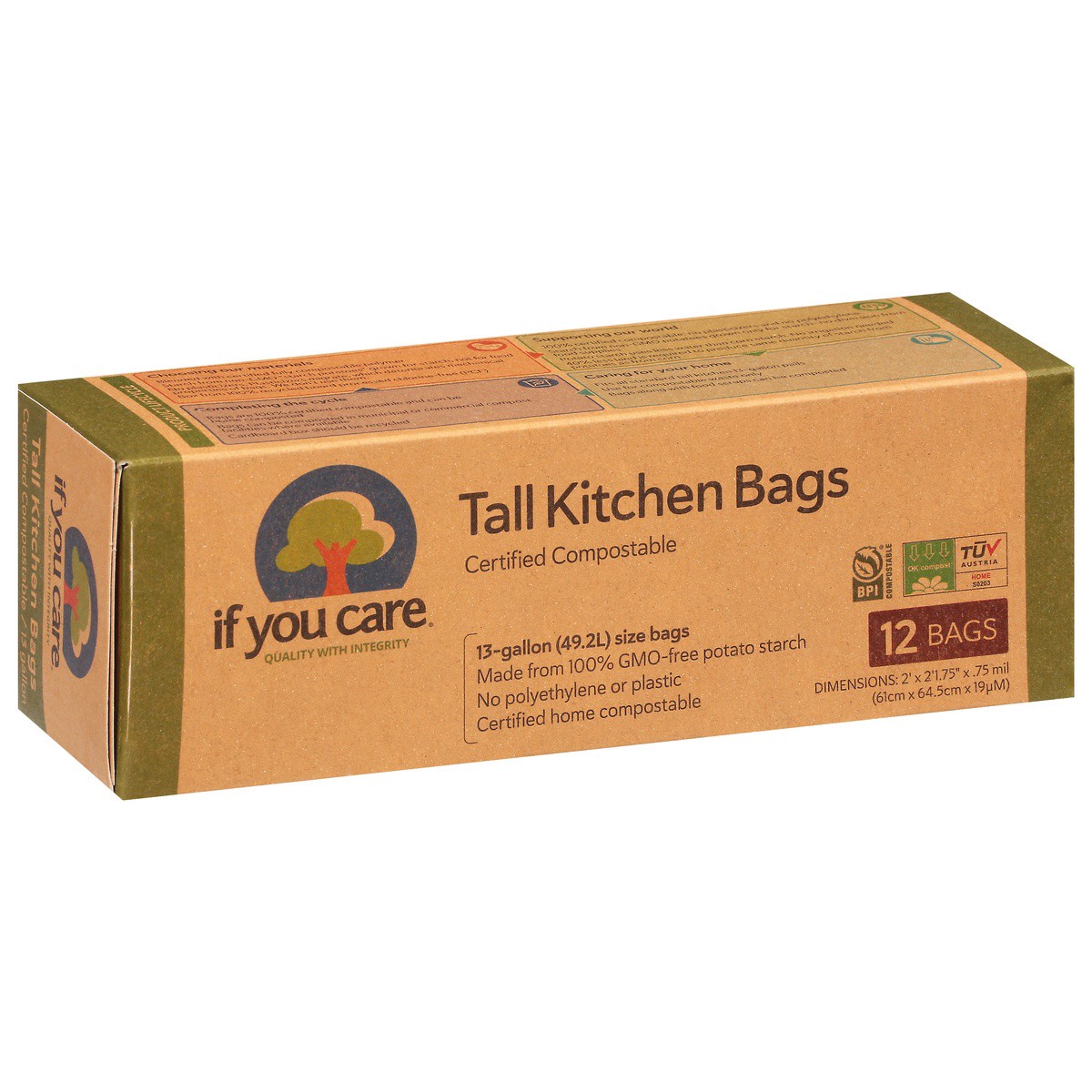 slide 1 of 4, If You Care 13 Gallon Tall Kitchen Bags - 12 ea, 12 ct