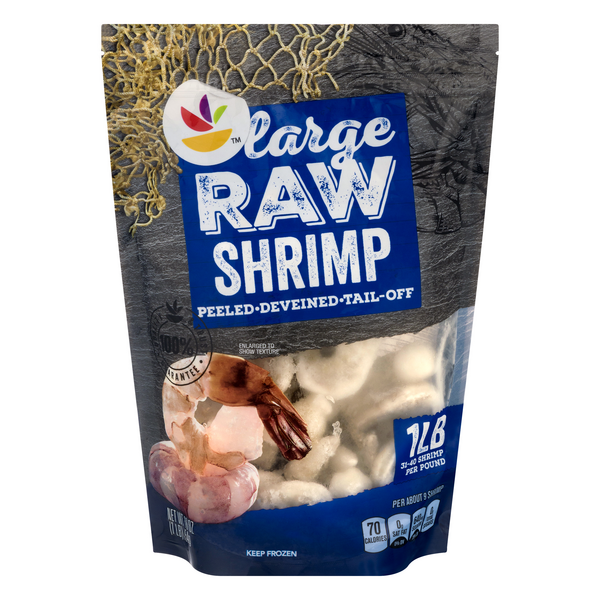 slide 1 of 1, GIANT Raw Shrimp Tail-Off Peeled Large 31-40 ct per lb Frozen, 40 ct; 1 lb