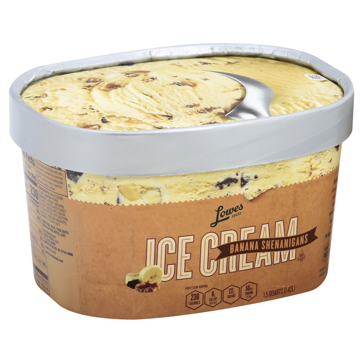 slide 3 of 5, Lowes Foods Ice Cream Premium Banana Shenanigans, 48 oz