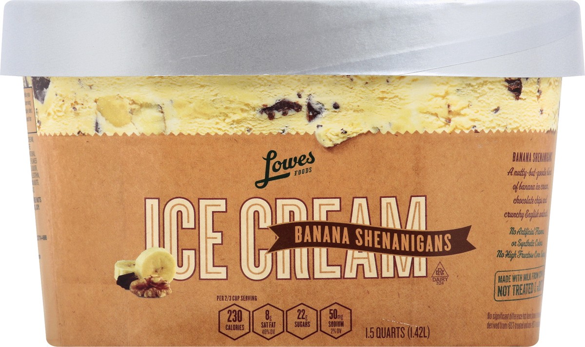 slide 4 of 5, Lowes Foods Ice Cream Premium Banana Shenanigans, 48 oz