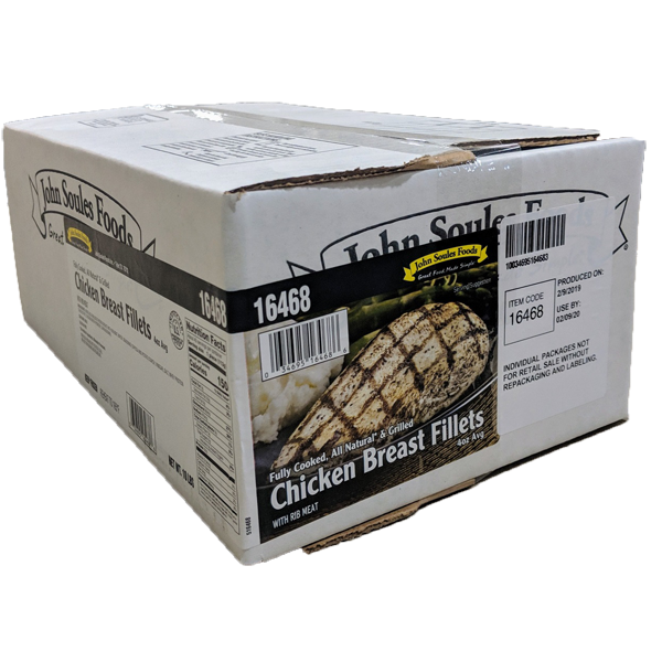 slide 1 of 1, John Soules Foods Grilled Chicken Breast Fillets, 10 lb