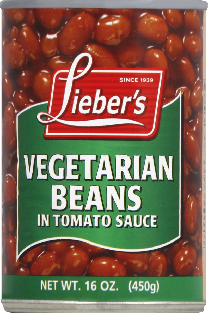 slide 1 of 2, Lieber's Vegetarian Beans 16 oz, 16 oz