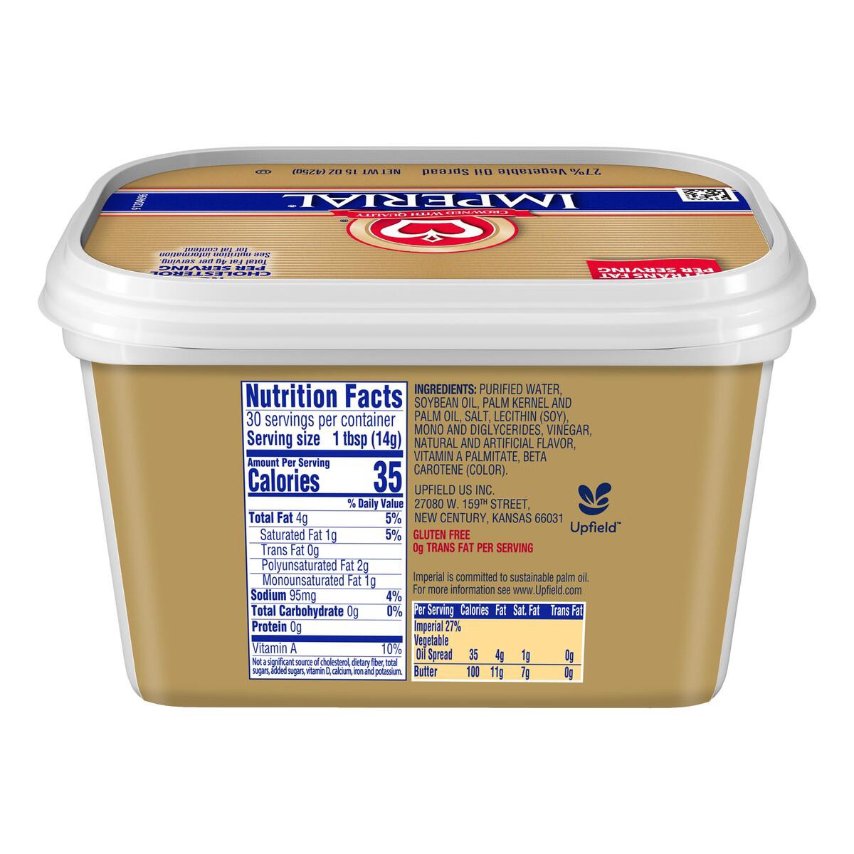 slide 5 of 7, Imperial 28% Vegetable Oil Spread 15 oz, 15 ct