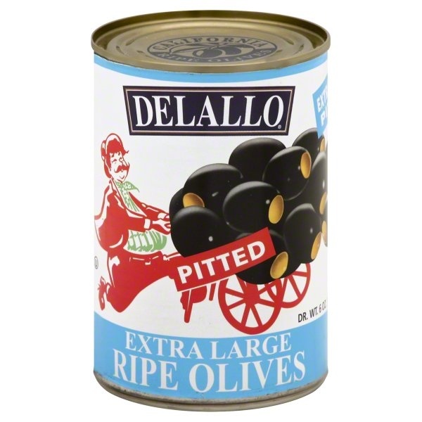 slide 1 of 1, DeLallo Extra Large Ripe Olives, 6 oz