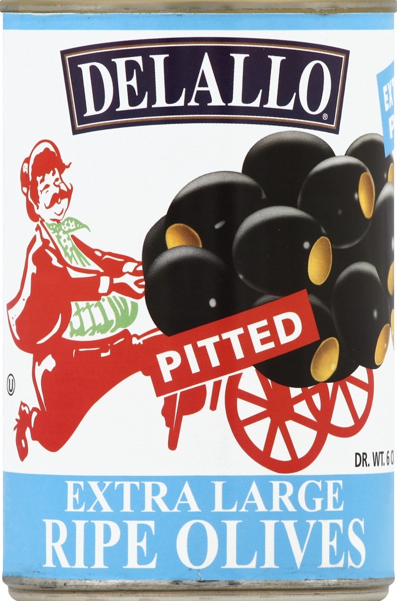 slide 1 of 2, Delallo Extra Large Pitted Olives - 6 oz, 6 oz