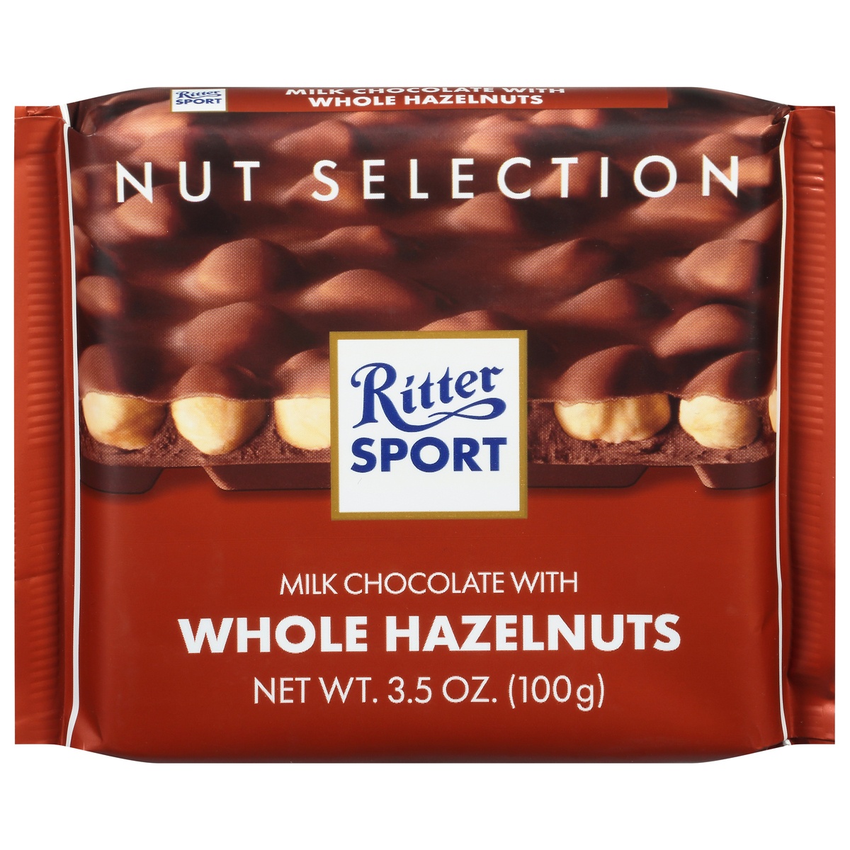 slide 1 of 4, Ritter Sport Milk Chocolate With Whole Hazelnuts, 3.5 oz