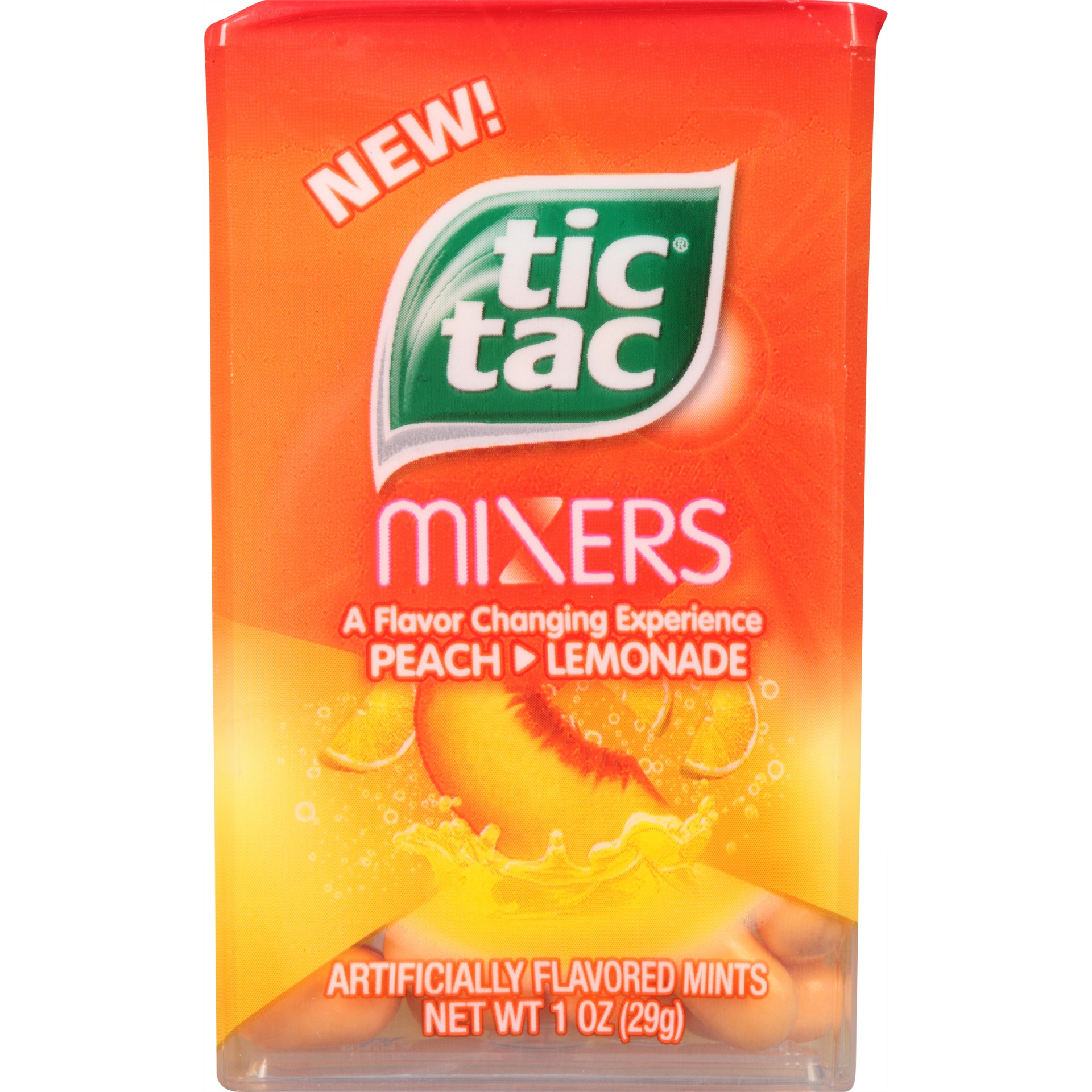 slide 1 of 1, Tic Tac Mixers Mints, Peach/Lemonade, 1 oz