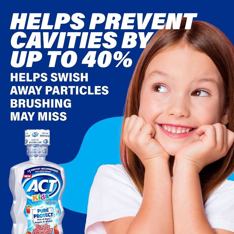 slide 3 of 10, ACT Kids' Pure Protect Strawberry Anticavity Fluoride Mouthwash - 16.9 fl oz, 16.9 fl oz