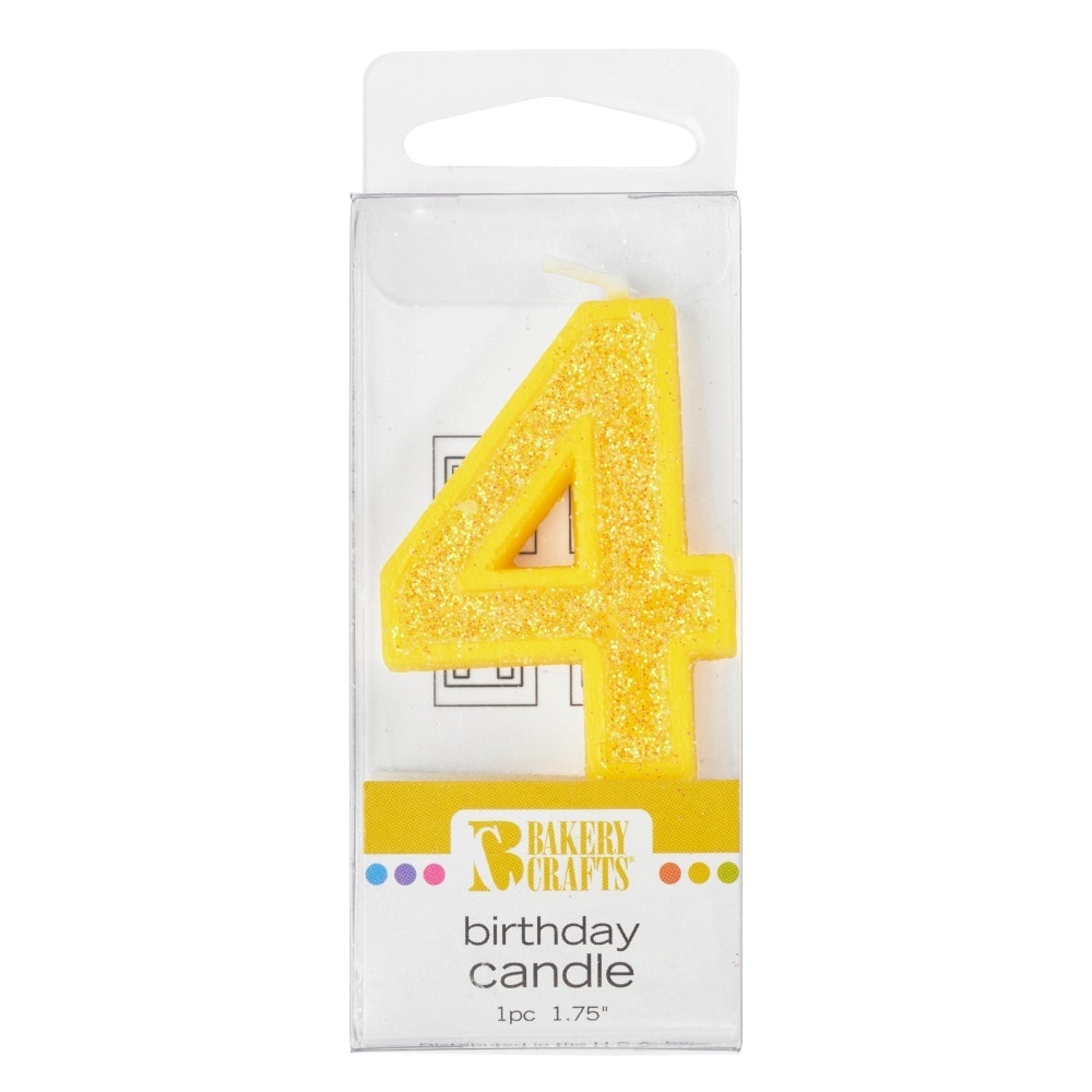 slide 1 of 1, Bakery Crafts Candle4Yellow, 1 ct