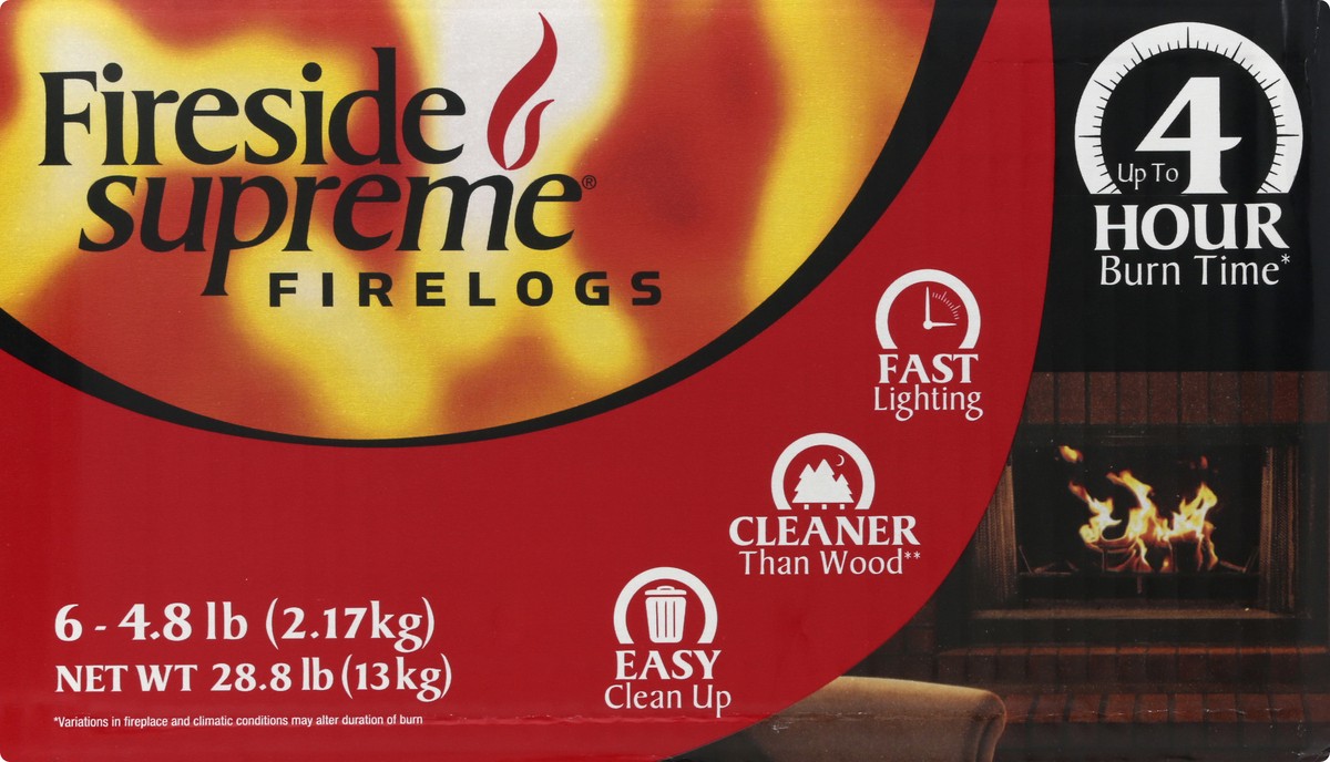 slide 6 of 9, FireSide Firelogs 6 ea, 6 ct; 4.8 lb