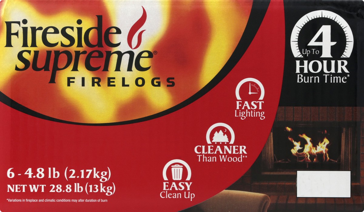 slide 4 of 9, FireSide Firelogs 6 ea, 6 ct; 4.8 lb