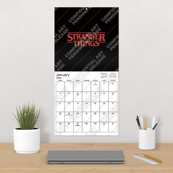 slide 4 of 6, 2026 DateWorks Wall Calendar, 12"" x 12"", Stranger Things, January To December, 264043OD, 1 ct