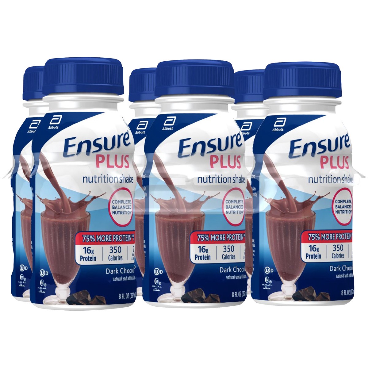 slide 2 of 9, Ensure Plus Nutrition Shake Dark Chocolate Ready-To-Drink 8 Fl Oz, 6Ct, 1 ct