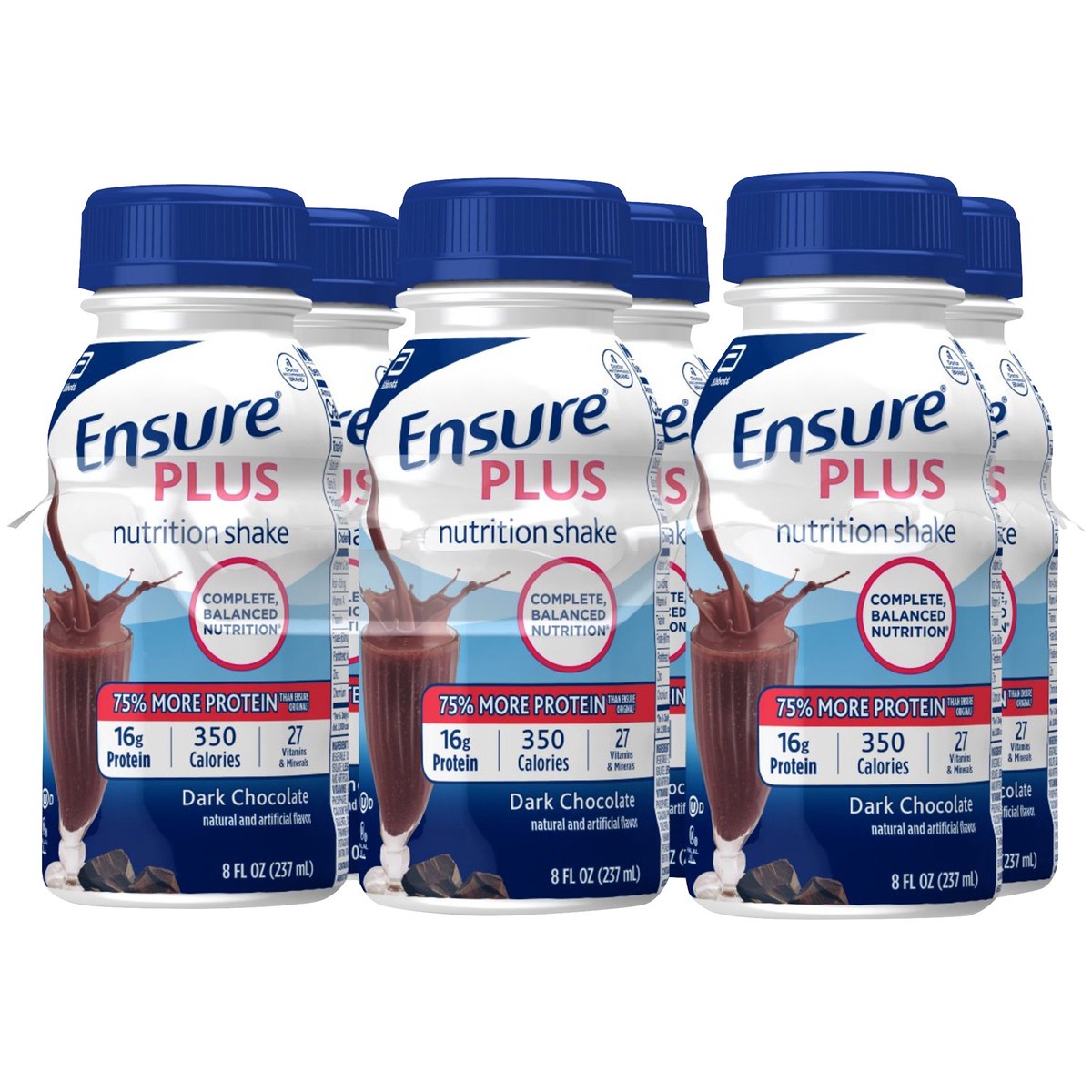 slide 3 of 9, Ensure Plus Nutrition Shake Dark Chocolate Ready-To-Drink 8 Fl Oz, 6Ct, 1 ct