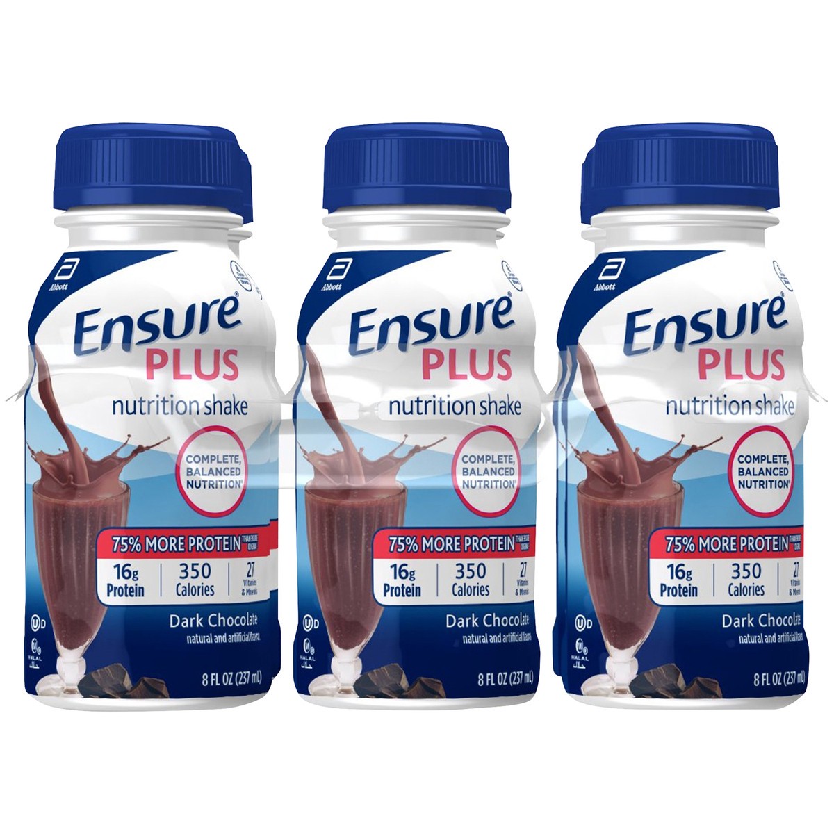 slide 1 of 9, Ensure Plus Nutrition Shake Dark Chocolate Ready-To-Drink 8 Fl Oz, 6Ct, 6 ct; 8 fl oz