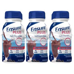Ensure Plus Nutrition Shake Dark Chocolate Ready-To-Drink 8 Fl Oz, 6Ct