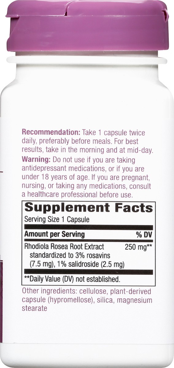 slide 7 of 9, Nature's Way 250 mg Premium Extract Rhodiola 60 Capsules, 60 ct