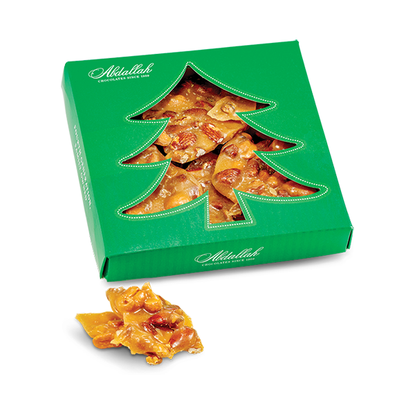 slide 1 of 1, Abdallah Candies Holiday Peanut Brittle Trees Gift Box, 7.5 oz