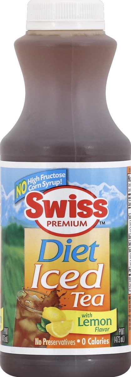 slide 2 of 4, Swiss Premium Diet Iced Tea with Lemon - 1 Pint Plastic Bottle - 1 pint, 16 oz