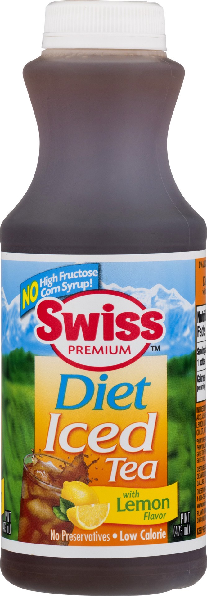 slide 1 of 4, Swiss Premium Diet Iced Tea with Lemon - 1 Pint Plastic Bottle - 1 pint, 16 oz