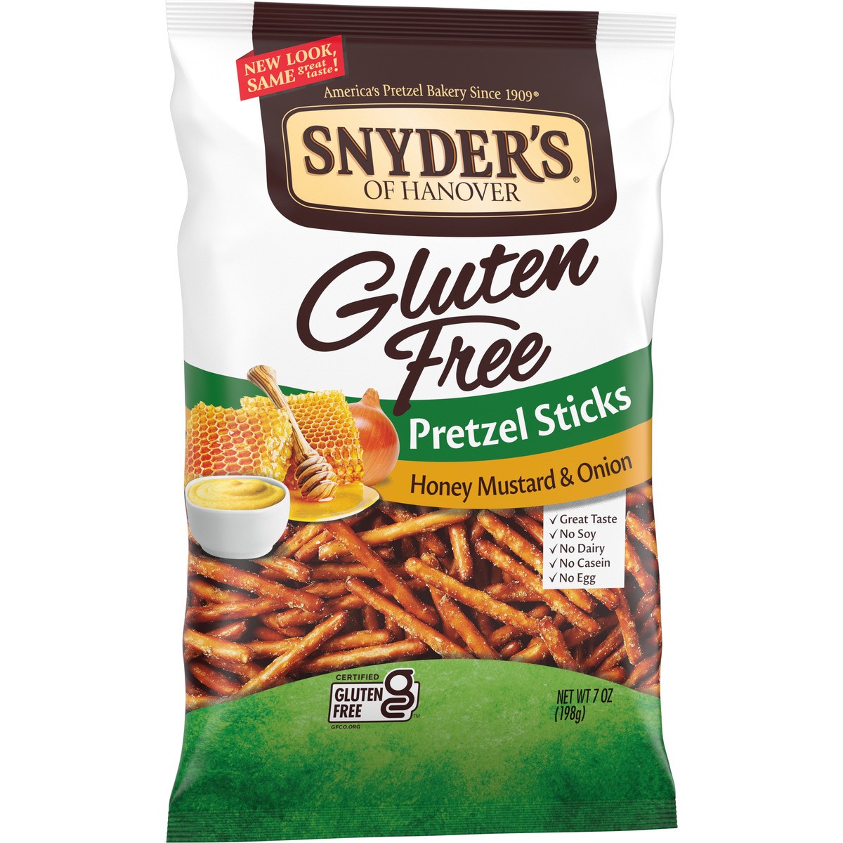 slide 4 of 9, Snyder's of Hanover Gluten Free Honey Mustard and Onion Pretzel Sticks, 7.000 oz