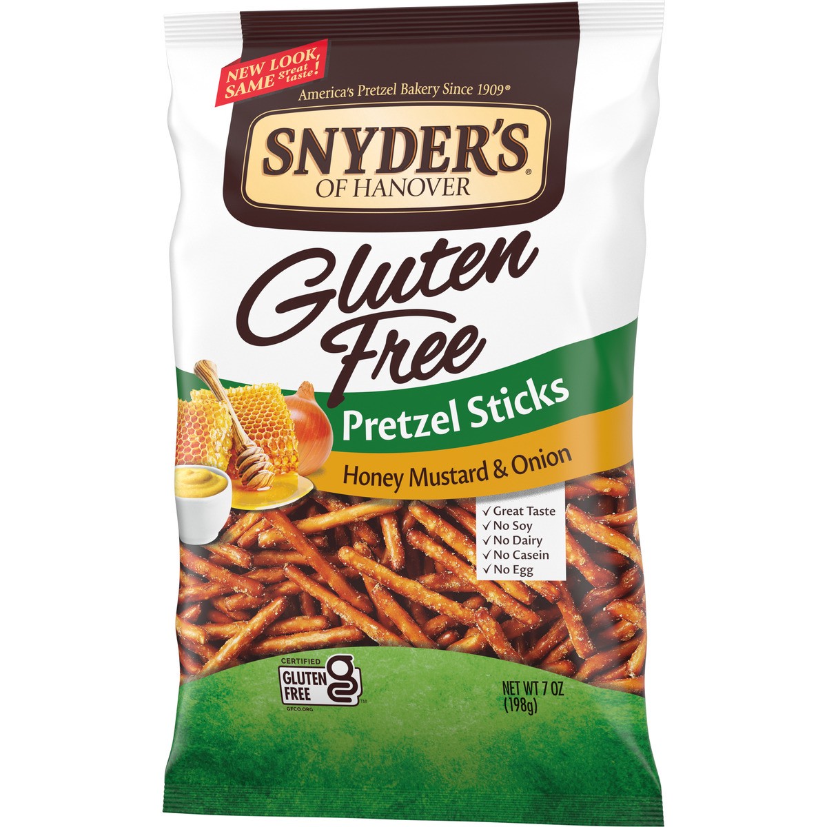 slide 5 of 9, Snyder's of Hanover Gluten Free Honey Mustard and Onion Pretzel Sticks, 7.000 oz