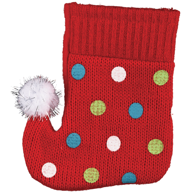 slide 1 of 1, Fabric Stocking - Knit W/ Dots, 1 ct
