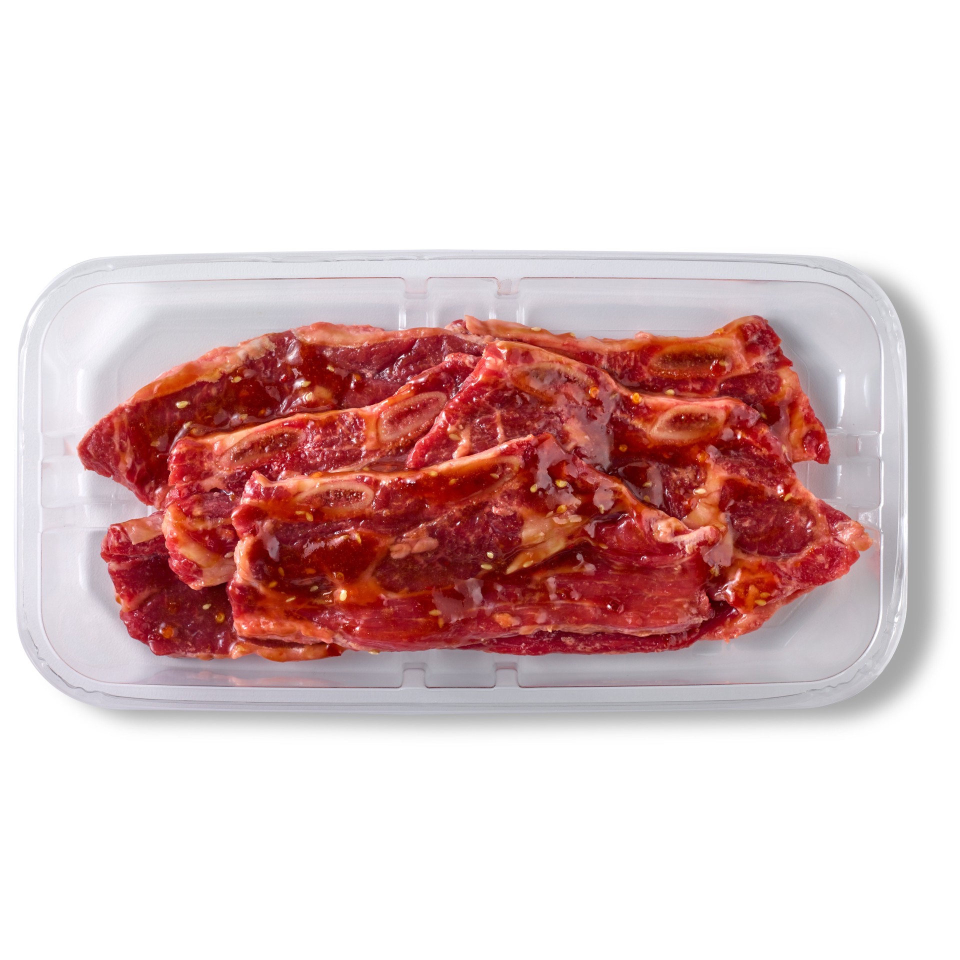 slide 1 of 1, H-E-B Meat Market Marinated Beef Flanken Ribs - Ginger Teriyaki, per lb