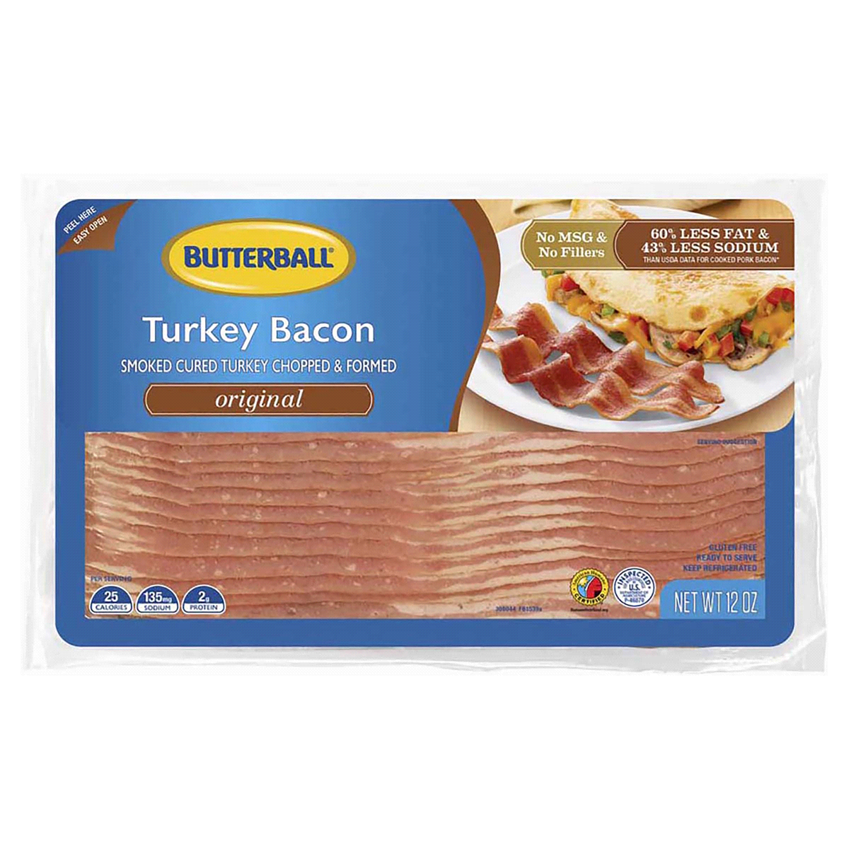 slide 1 of 8, Butterball Every Day Original Turkey Bacon, 12 oz