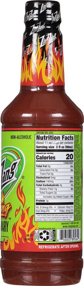 slide 2 of 4, Zing Zang Blazing Bloody Mary Mix, Non-Alcoholic Cocktail Mixer, 32 Fl Oz Bottle, 32 oz
