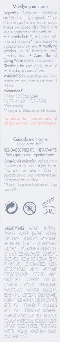 slide 14 of 14, Avène Cleanance Mattifying Emulsion 1.3 fl oz, 1.30 fl oz
