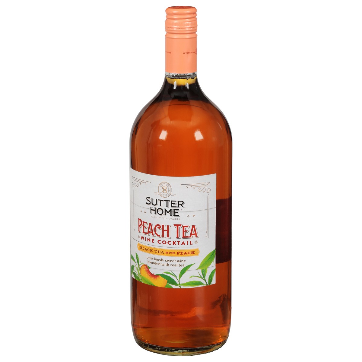 slide 2 of 9, Sutter Home Black Tea with Peach Wine Cocktail 1.5 l, 1.5 l