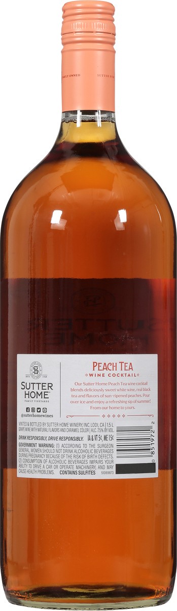 slide 4 of 9, Sutter Home Black Tea with Peach Wine Cocktail 1.5 l, 1.5 l