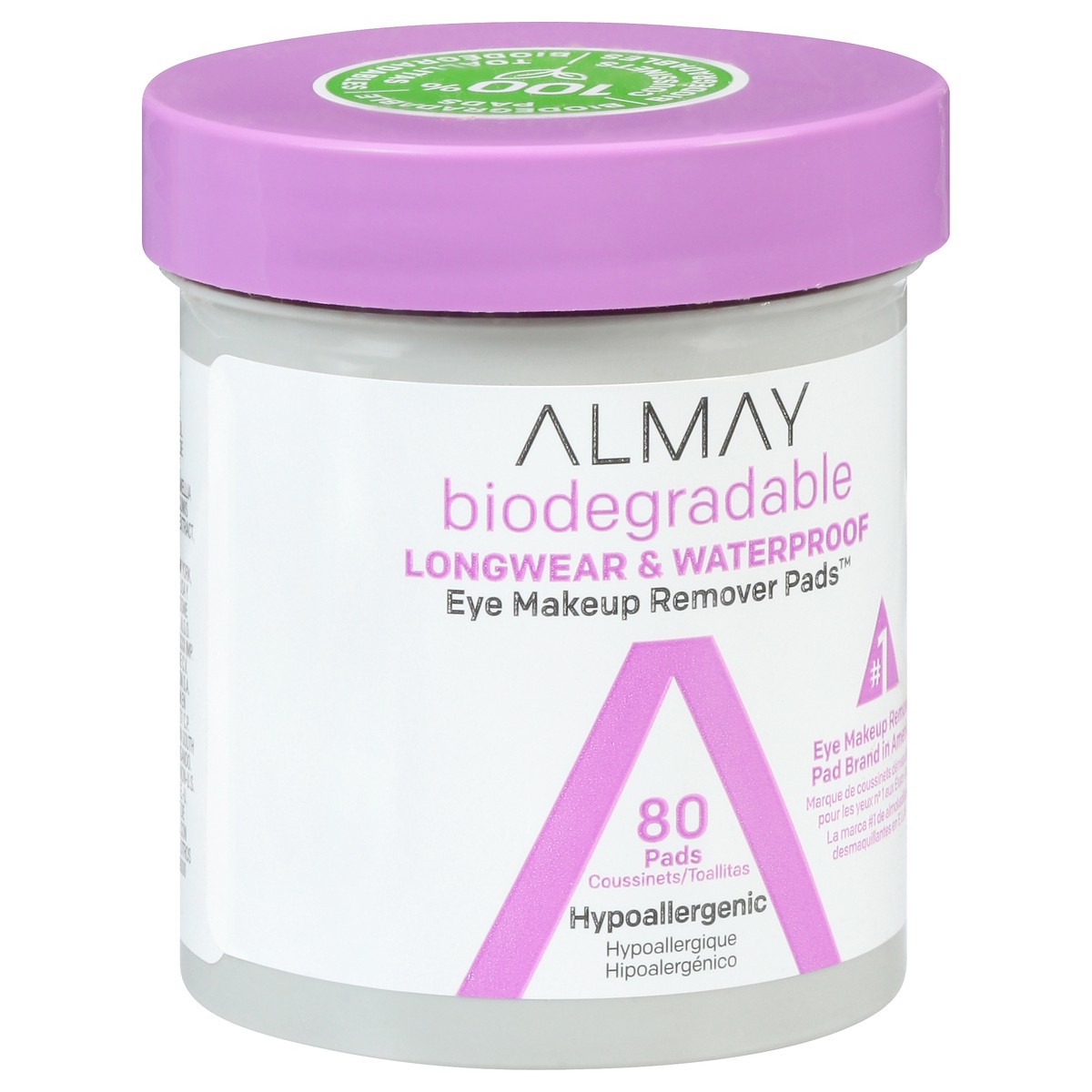 slide 2 of 9, Almay Biodegradable Longwear & Waterproof Eye Makeup Remover Pads 80 ea, 80 ct