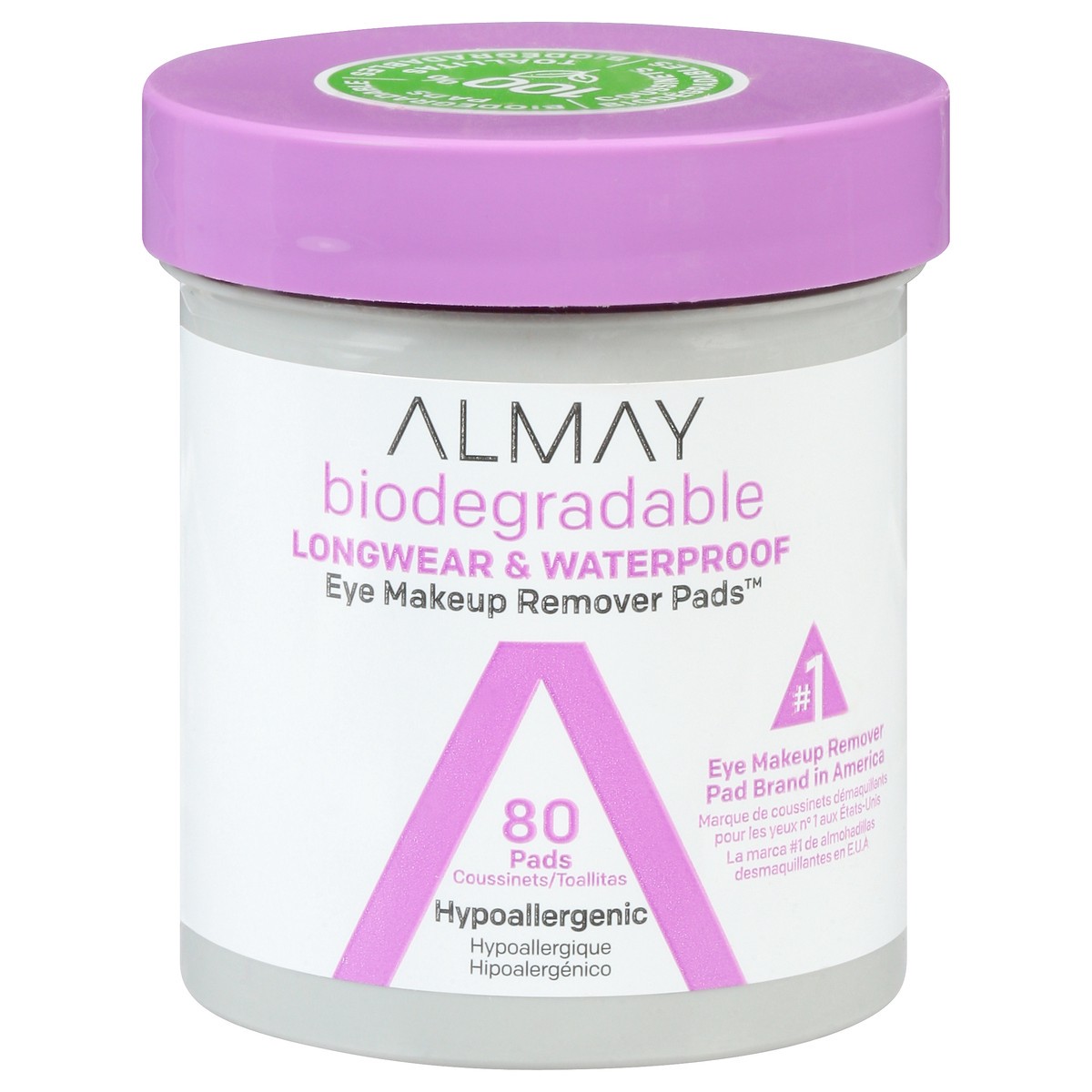 slide 1 of 9, Almay Biodegradable Longwear & Waterproof Eye Makeup Remover Pads 80 ea, 80 ct