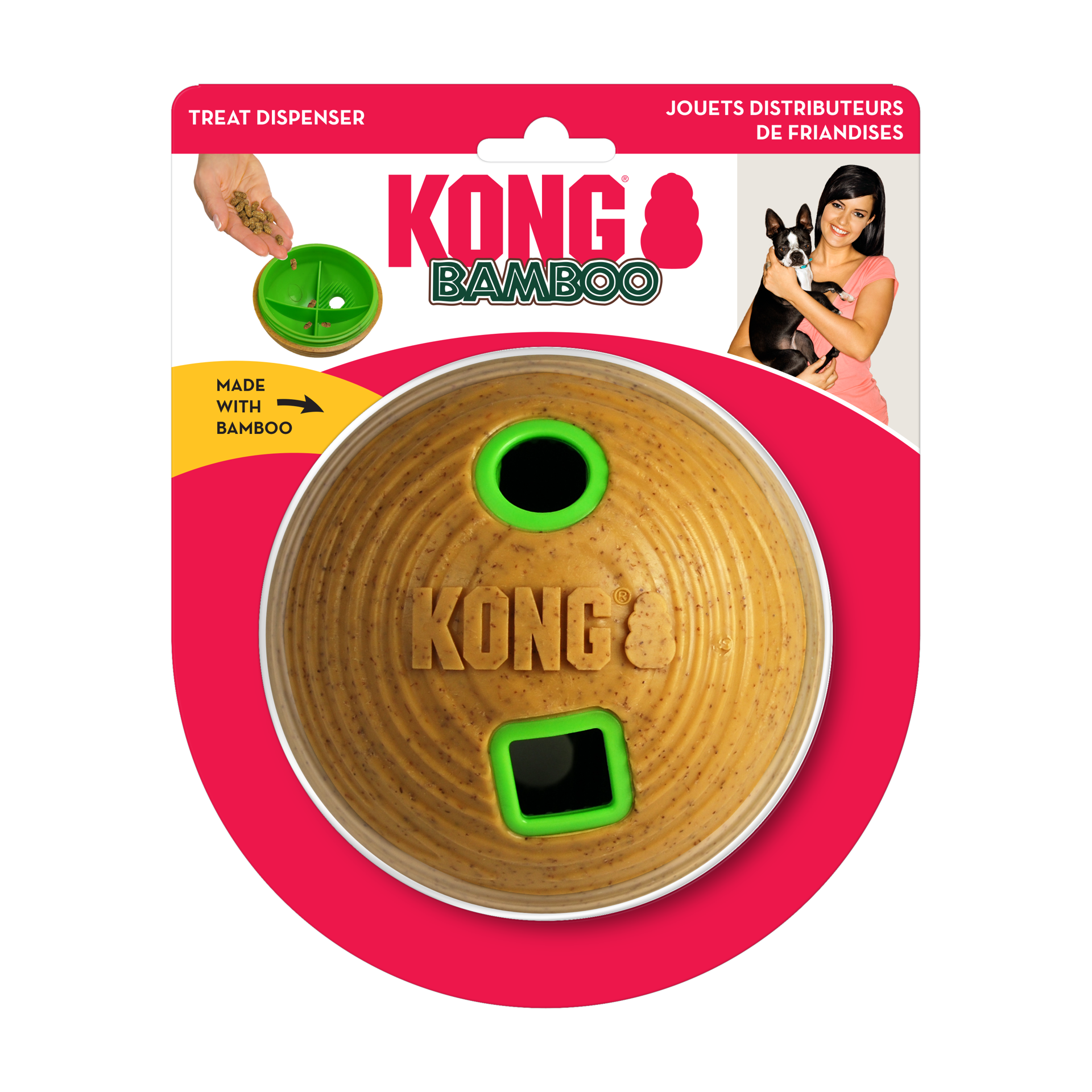 slide 3 of 4, KONG Bamboo Feeder Ball Md, 1 ct