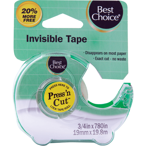 slide 1 of 1, Best Choice Invisible Tape Press N Cut, 1 ct