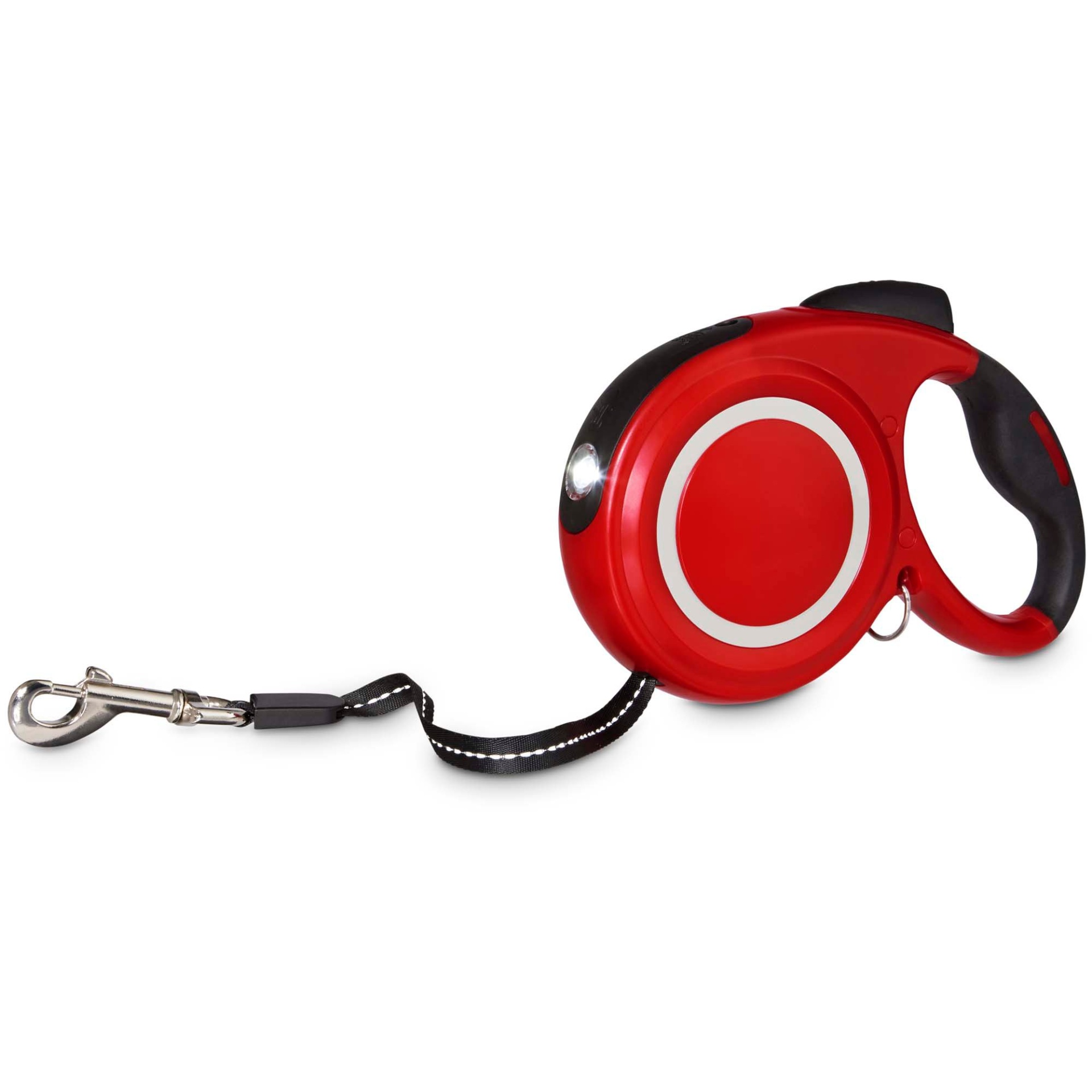 slide 1 of 1, Good2Go Red Retractable Lead With Flashlight For Dogs, MED