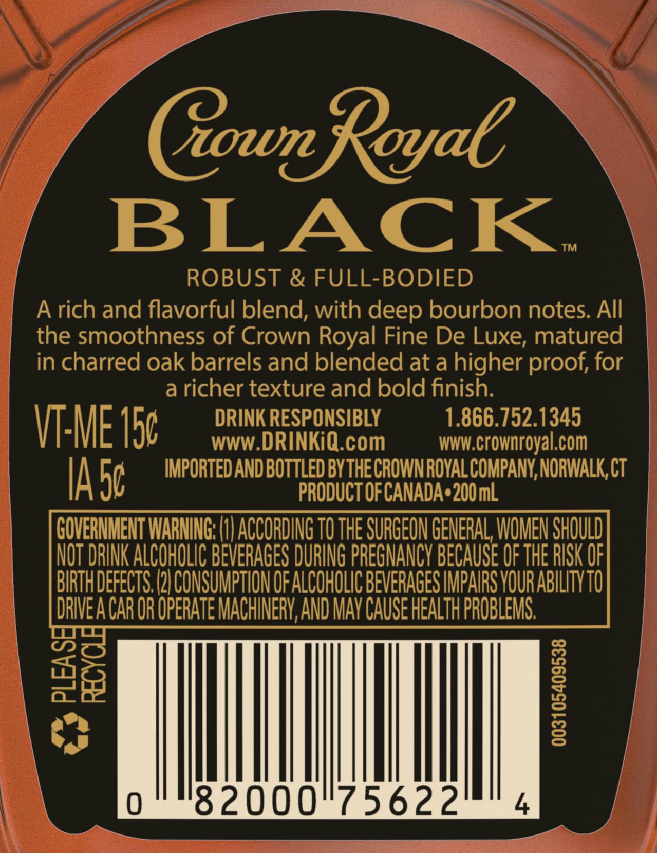 slide 2 of 10, Crown Royal Black Blended Canadian Whisky, 1.75 liter