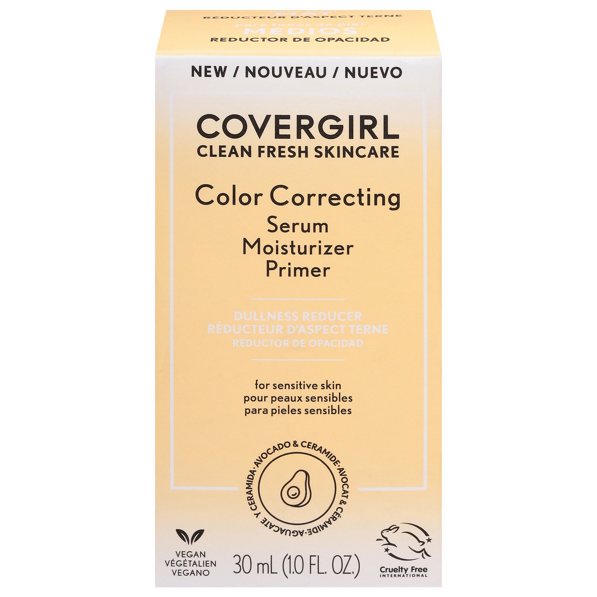 slide 2 of 10, COTY COVERGIRL SKIN COVERGIRL Clean Fresh Color Correcting Serum + Moisturizer + Primer – Moisturizer, Face Primer, Covergirl Skincare, Vegan Formula – Medium, 30ml (1.0 fl oz), 30 ml