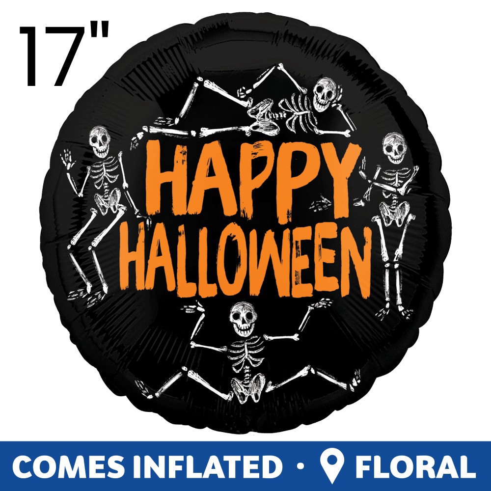 slide 4 of 4, Happy Halloween Helium Filled Balloon, 17 in