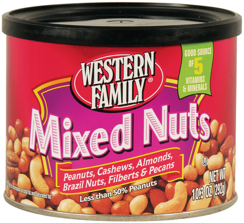 slide 1 of 1, Western Family Mixed Nuts, 10 oz