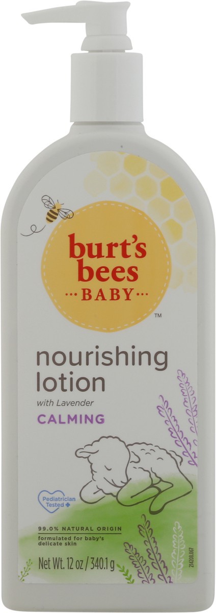 slide 4 of 10, Burt's Bees Baby™ Nourishing Lotion with Lavender, Calming Baby Lotion, Pediatrician Tested, 99.0% Natural Origin, 12 Ounces, 12 oz