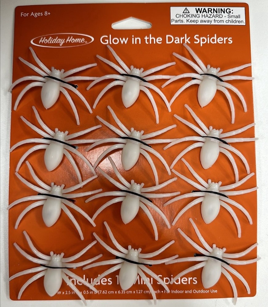 slide 1 of 1, Holiday Home Glow In The Dark Spiders Halloween Decor - Set Of 12, 12 ct