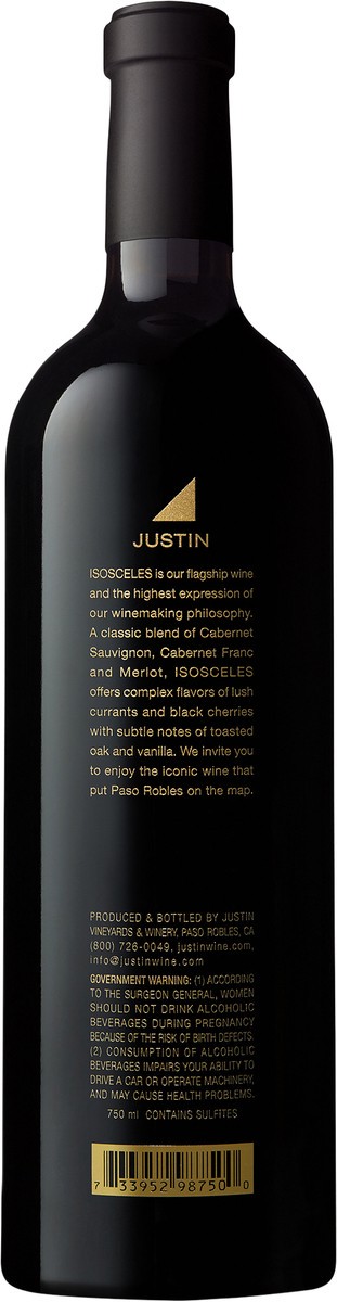 slide 3 of 6, JUSTIN ISOSCELES Red Blend Wine, 750mL, 750 ml