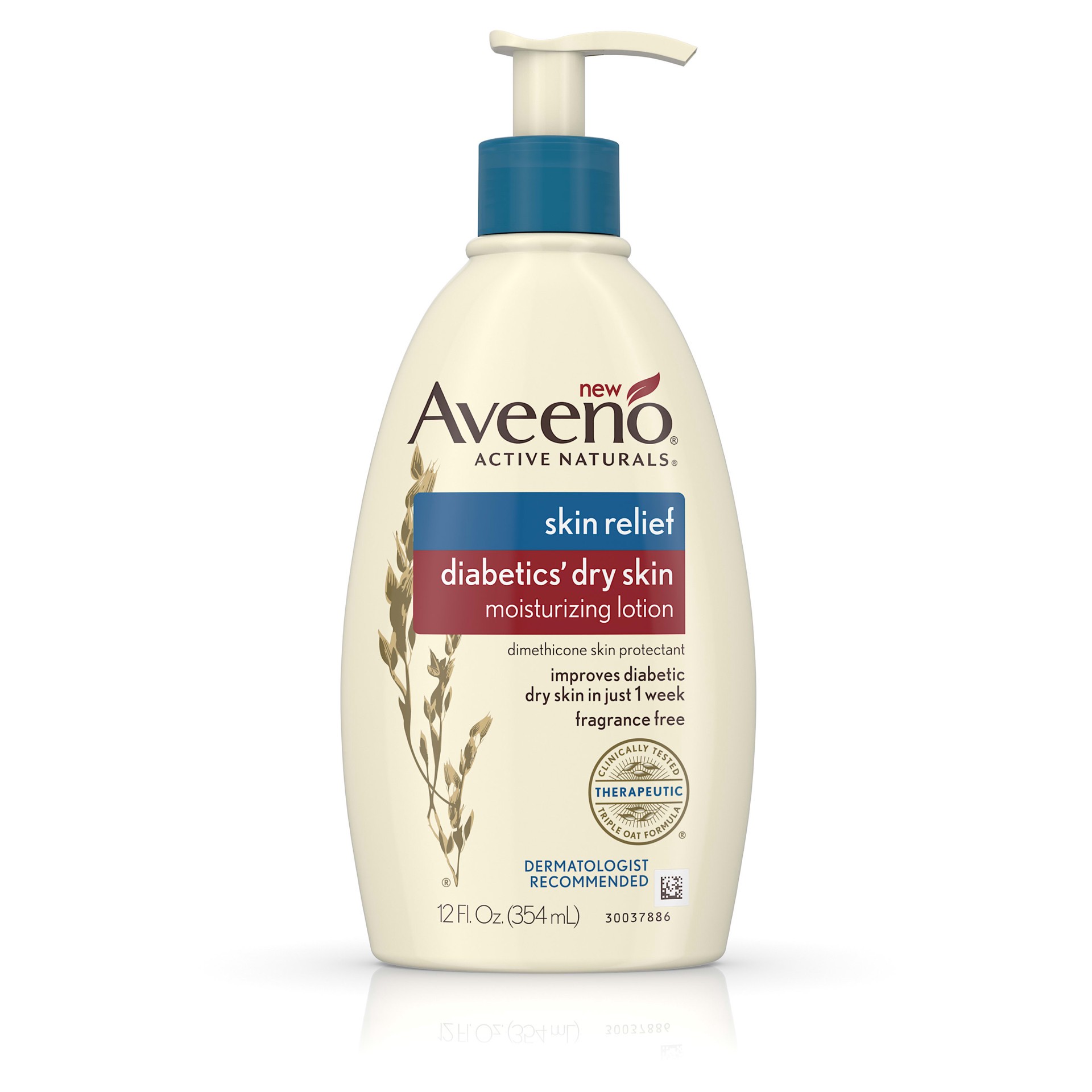 slide 2 of 5, Aveeno Diabetics' Dry Skin Relief Lotion with Triple Oat Complex & Natural Shea Butter, Steroid-Free & Fragrance-Free Dimethicone Skin Protectant for Diabetic Skin Care, 12 fl. oz, 1 ct