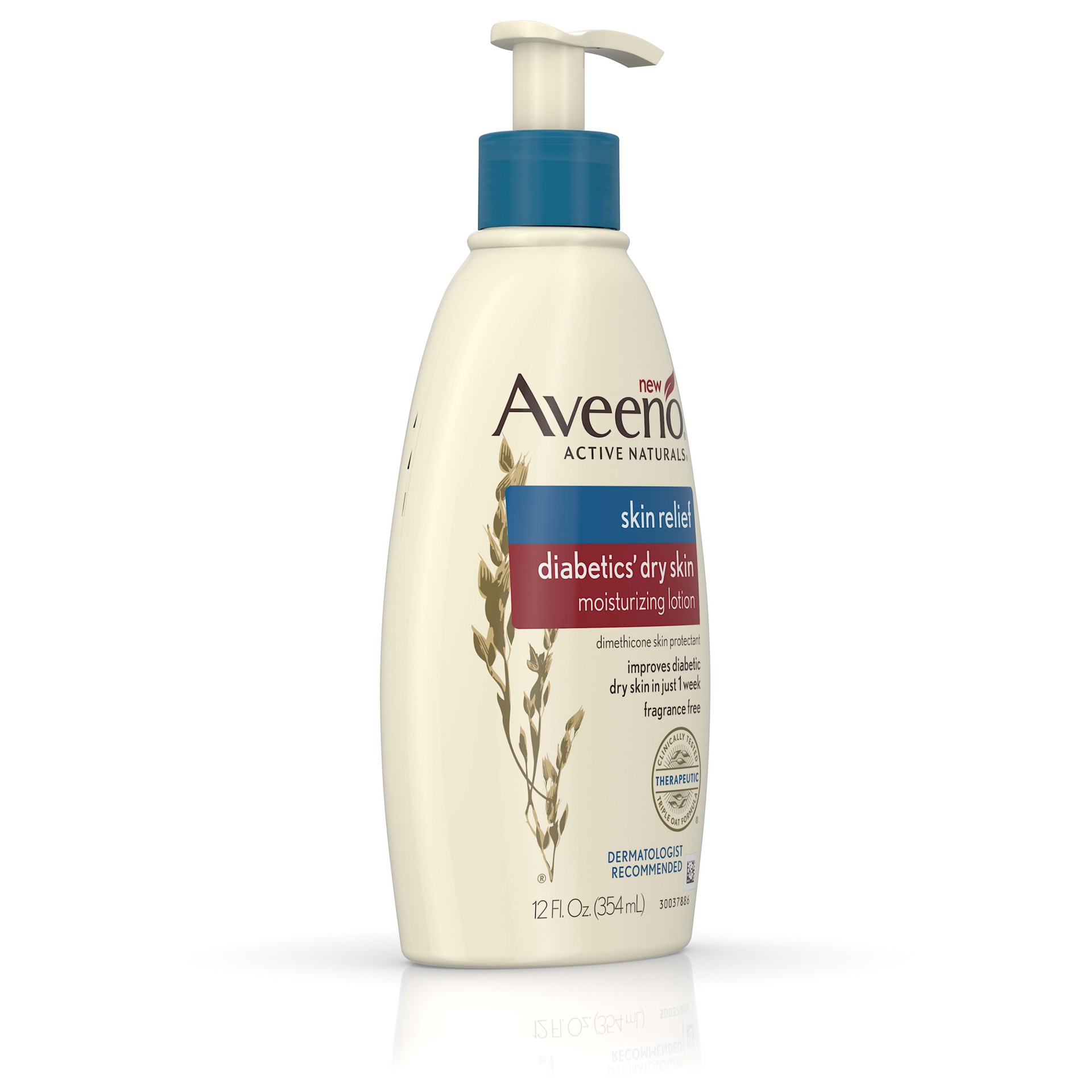 slide 3 of 5, Aveeno Diabetics' Dry Skin Relief Lotion with Triple Oat Complex & Natural Shea Butter, Steroid-Free & Fragrance-Free Dimethicone Skin Protectant for Diabetic Skin Care, 12 fl. oz, 1 ct