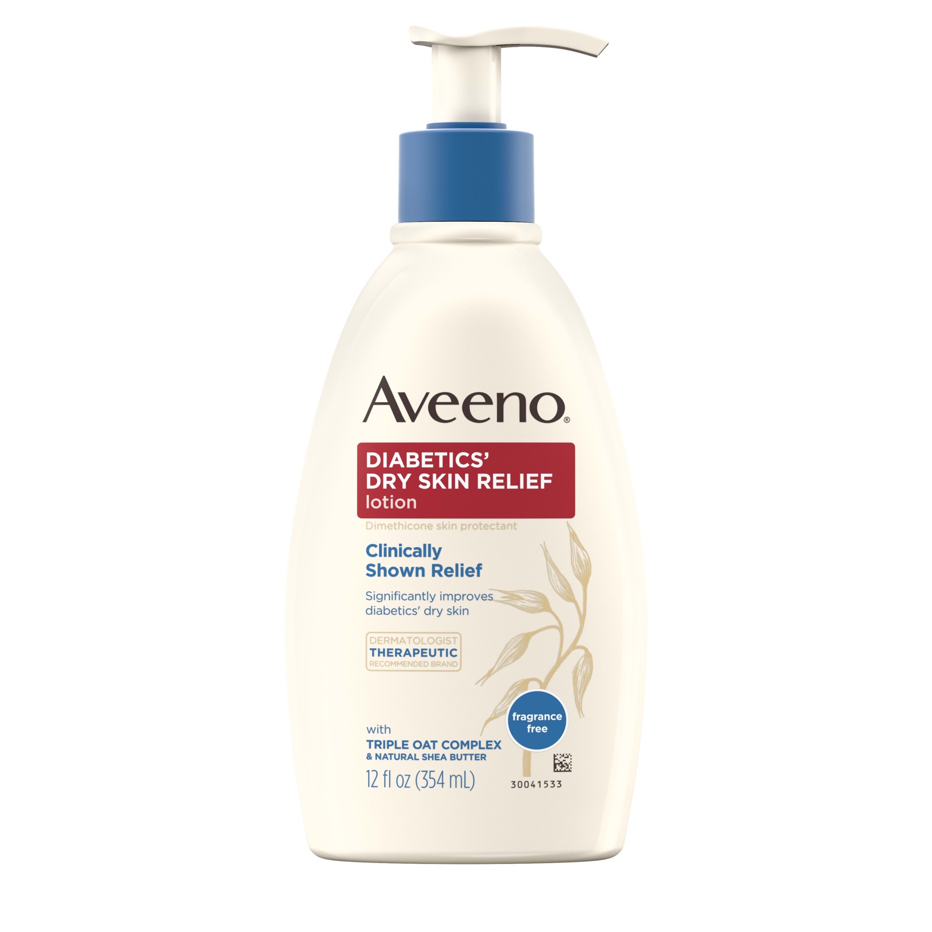 slide 1 of 5, Aveeno Diabetics' Dry Skin Relief Lotion with Triple Oat Complex & Natural Shea Butter, Steroid-Free & Fragrance-Free Dimethicone Skin Protectant for Diabetic Skin Care, 12 fl. oz, 1 ct